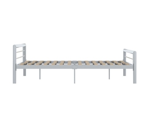 Estructura de cama sin colchón metal gris y blanco 180x200 cm