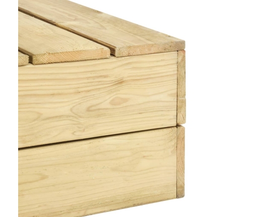 Juego de muebles de jardín 3 piezas madera de pino impregnada