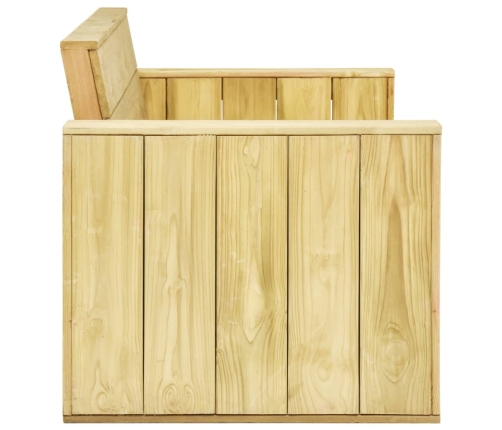 Juego de muebles de jardín 3 piezas madera de pino impregnada