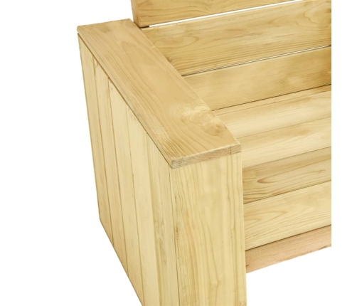 Juego de muebles de jardín 3 piezas madera de pino impregnada