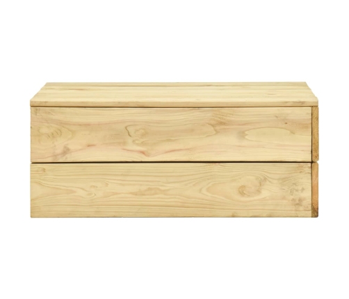 Juego de muebles de jardín 3 piezas madera de pino impregnada