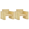 vidaXL Sillas de jardín 2 uds madera de pino impregnada 89x76x76 cm