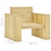 Juego de muebles de jardín 3 piezas madera de pino impregnada