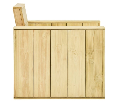 Juego de muebles de jardín 3 piezas madera de pino impregnada