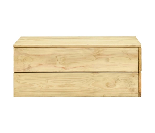 Juego de muebles de jardín 3 piezas madera de pino impregnada