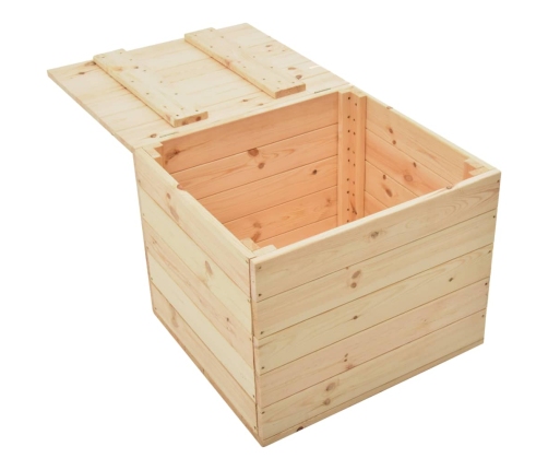 Caja de almacenaje de madera maciza de pino 60x54x50,7 cm