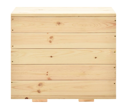 Caja de almacenaje de madera maciza de pino 60x54x50,7 cm