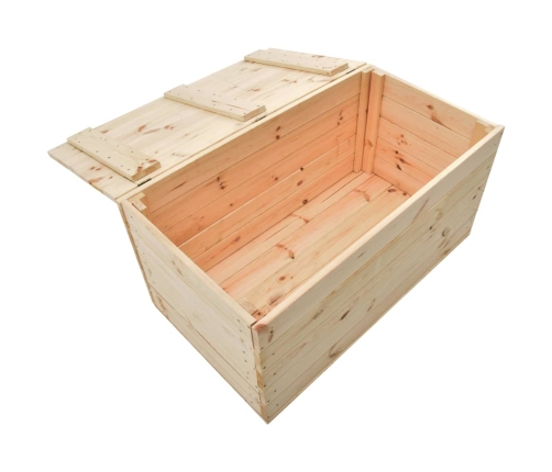 Caja de almacenaje de madera maciza de pino 100x54x50,7 cm