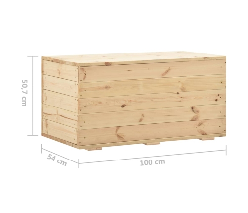 Caja de almacenaje de madera maciza de pino 100x54x50,7 cm