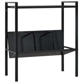 Estantería de 2 niveles madera de ingeniería negro 52x28x59 cm