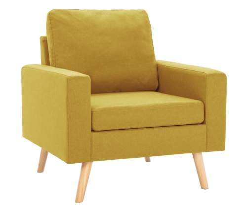 Sillón de tela amarillo