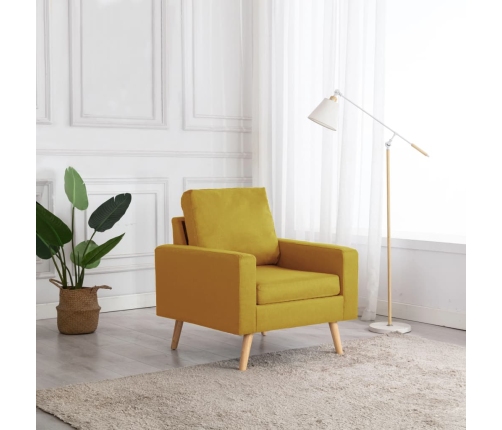 Sillón de tela amarillo