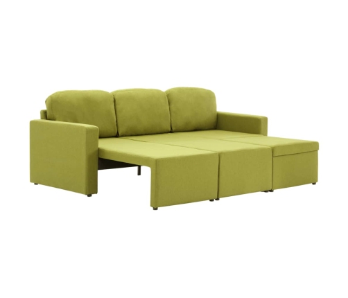 Sofá cama modular de 3 plazas tela verde