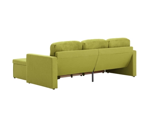 Sofá cama modular de 3 plazas tela verde