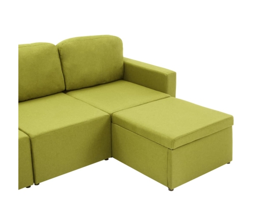 Sofá cama modular de 3 plazas tela verde