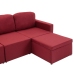 Sofá cama modular de 3 plazas tela color vino tinto