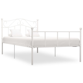 Estructura de cama sin colchón metal blanco 100x200 cm