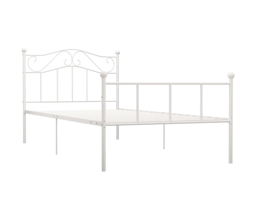 Estructura de cama sin colchón metal blanco 100x200 cm