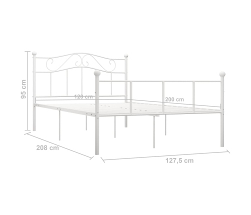 Estructura de cama sin colchón metal blanco 120x200 cm