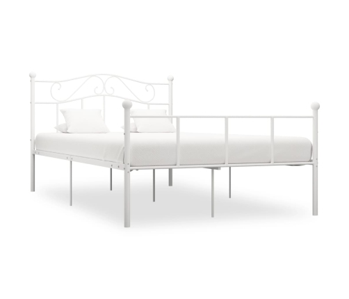 Estructura de cama sin colchón metal blanco 140x200 cm