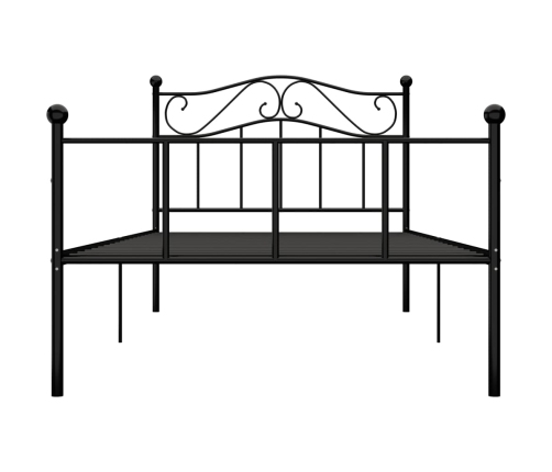 Estructura de cama sin colchón metal negro 90x200 cm