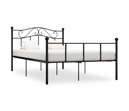 Estructura de cama sin colchón metal negro 160x200 cm