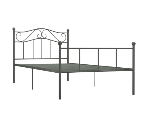 Estructura de cama sin colchón metal gris 90x200 cm