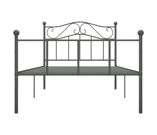 Estructura de cama sin colchón metal gris 90x200 cm