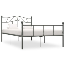 Estructura de cama sin colchón metal gris 160x200 cm