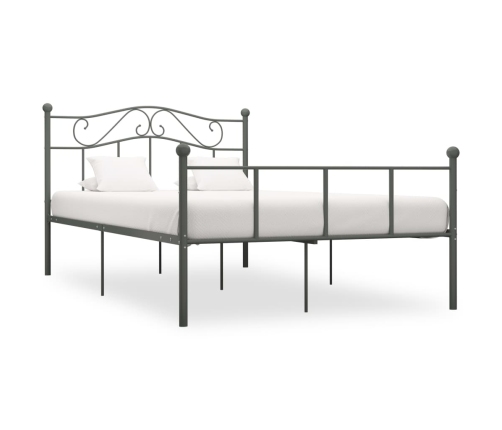 Estructura de cama sin colchón metal gris 160x200 cm