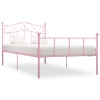 Estructura de cama sin colchón metal rosa 90x200 cm