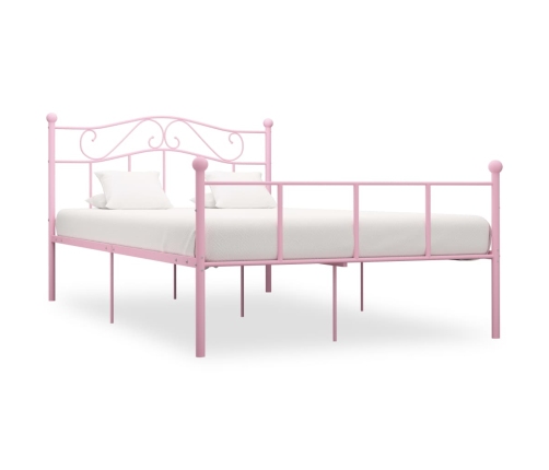 vidaXL Estructura de cama de metal rosa 120x200 cm