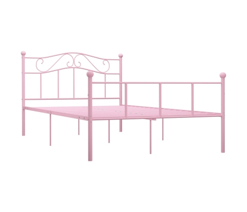 vidaXL Estructura de cama de metal rosa 120x200 cm