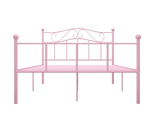 vidaXL Estructura de cama de metal rosa 120x200 cm