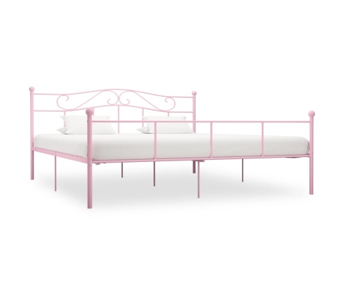 Estructura de cama de metal rosa 180x200 cm