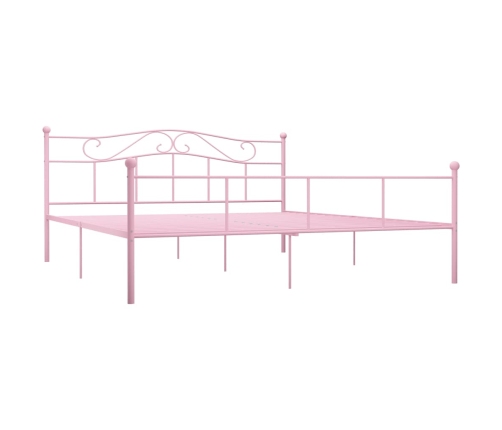 Estructura de cama de metal rosa 180x200 cm