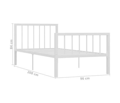 Estructura de cama sin colchón metal blanco 90x200 cm
