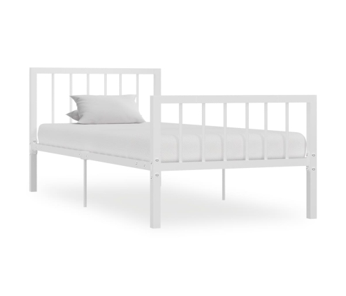 Estructura de cama sin colchón metal blanco 100x200 cm