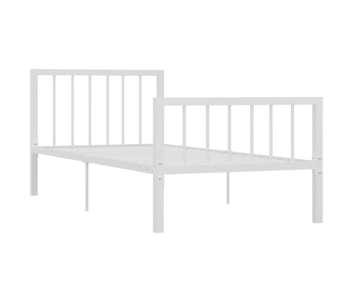 Estructura de cama sin colchón metal blanco 100x200 cm