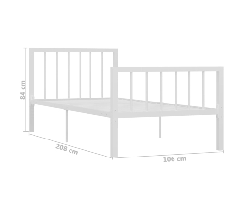 Estructura de cama sin colchón metal blanco 100x200 cm