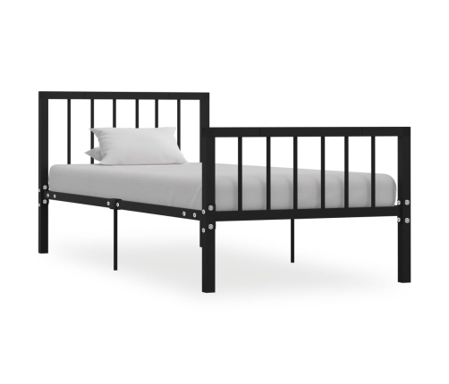 vidaXL Estructura de cama de metal negro 90x200 cm