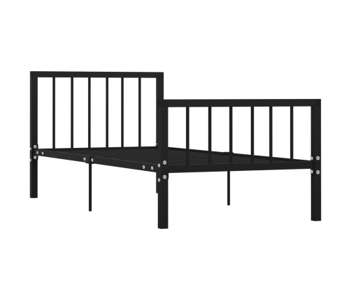 vidaXL Estructura de cama de metal negro 90x200 cm