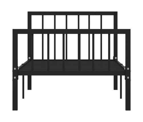 vidaXL Estructura de cama de metal negro 90x200 cm