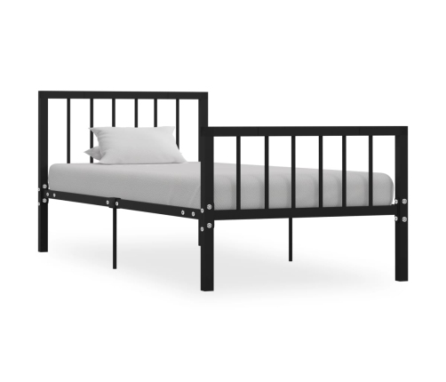 Estructura de cama sin colchón metal negro 100x200 cm