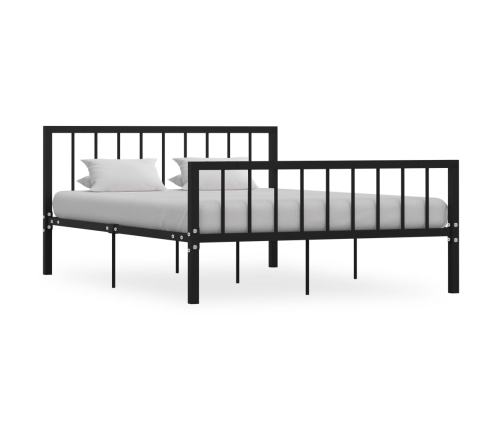 Estructura de cama sin colchón metal negro 140x200 cm