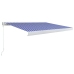 Toldo de carrete manual azul y blanco 350x250 cm