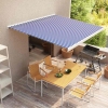 Toldo de carrete manual azul y blanco 350x250 cm