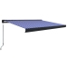 Toldo de carrete manual azul y blanco 350x250 cm