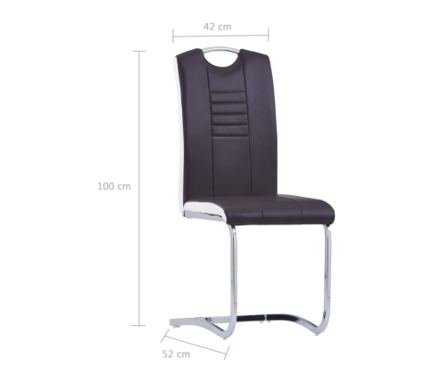 Juego de comedor 11 piezas cuero sintético marrón