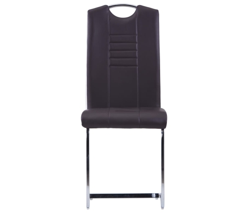 Juego de comedor 11 piezas cuero sintético marrón